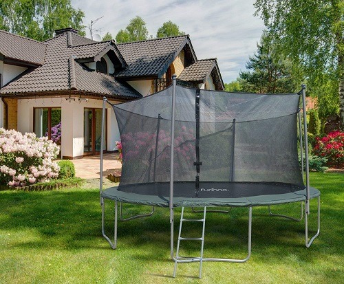 Furinno 10 FT Trampoline with Legs and Poles Enclosure