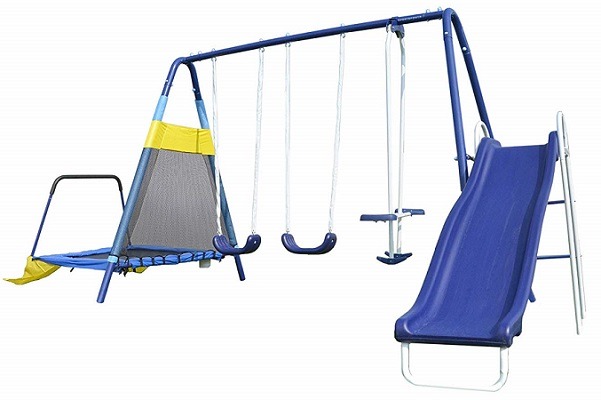 sportspower swing set with trampoline