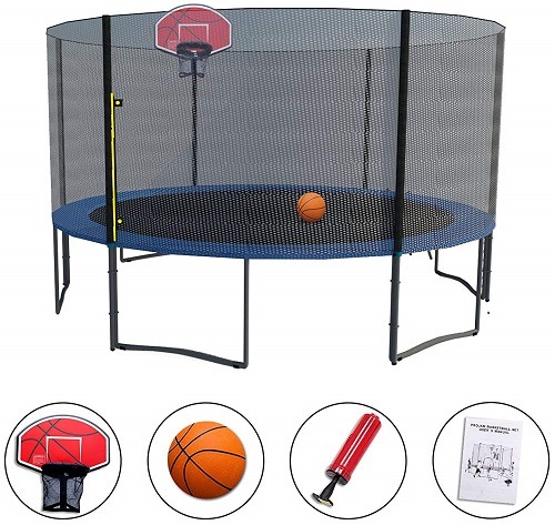 Exacme Trampoline with Basketball Hoop