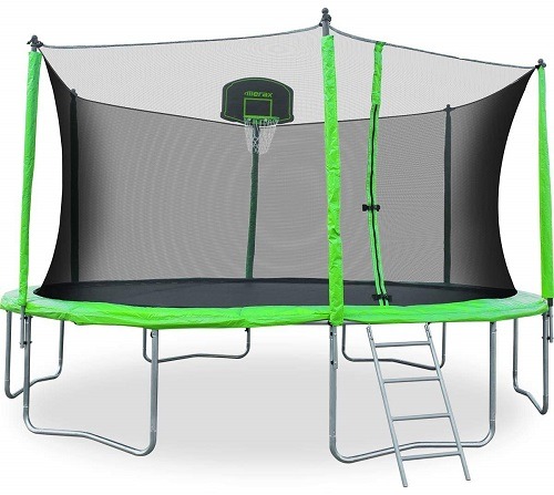 Merax Trampoline with Safety Enclosure &Basketball Hoop