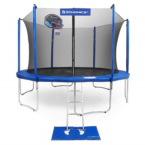 Songmics Outdoor Trampoline with Basketball Hoop